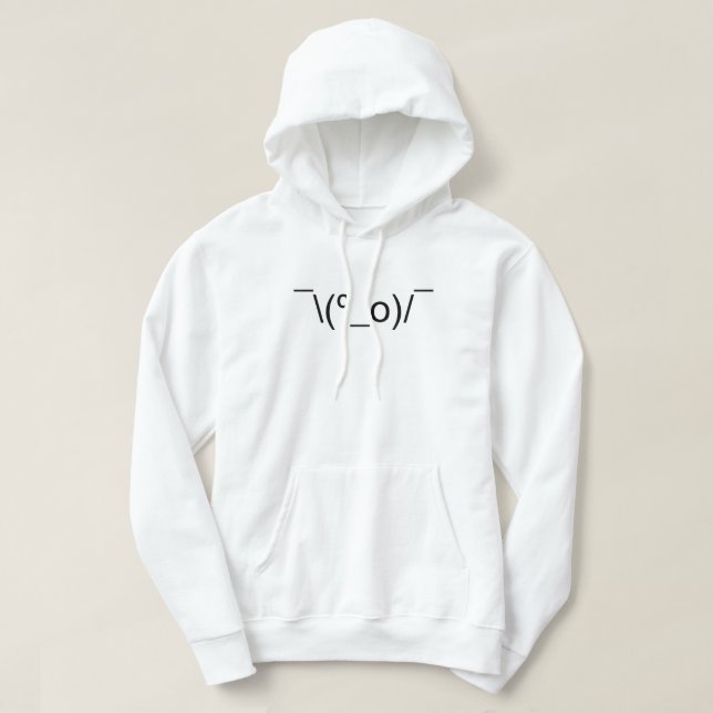I Dunno LOL ¯\(º_o)/¯ Emoticon Japanese Kaomoji Hoodie (Design Front)
