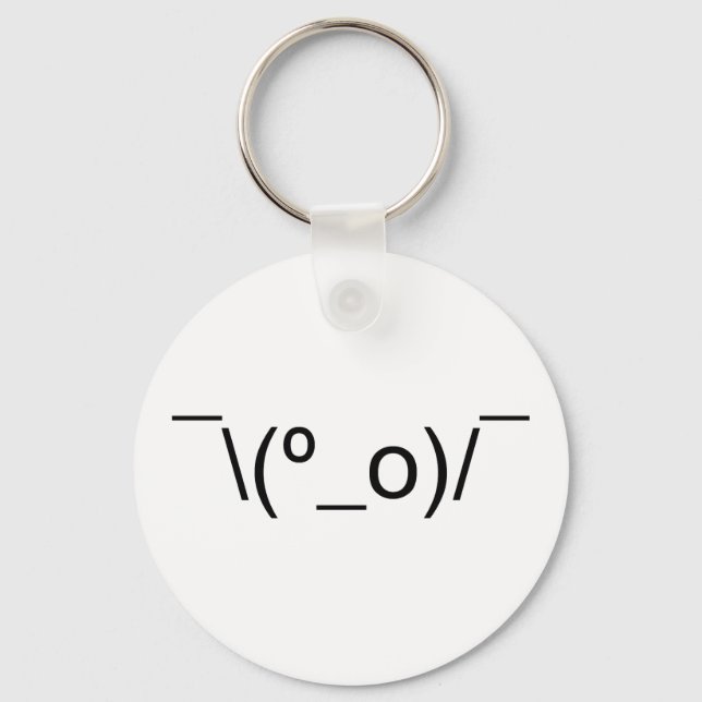I Dunno LOL ¯\(º_o)/¯ Emoticon Japanese Kaomoji Keychain (Front)