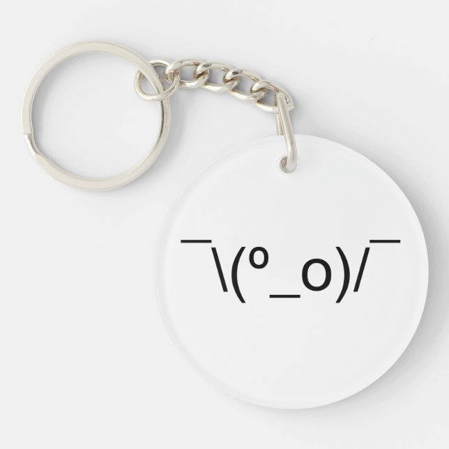 I Dunno LOL ¯\(º_o)/¯ Emoticon Japanese Kaomoji Keychain (Front)