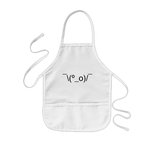 I Dunno LOL ¯\(º_o)/¯ Emoticon Japanese Kaomoji Kids' Apron (Front)