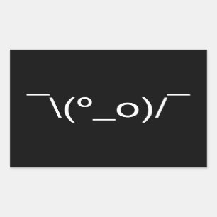 I Dunno LOL ¯\(º_o)/¯ Emoticon Japanese Kaomoji Rectangular Sticker