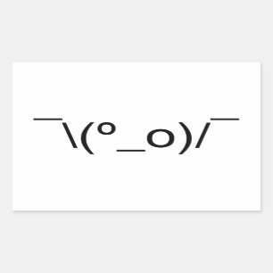 I Dunno LOL ¯\(º_o)/¯ Emoticon Japanese Kaomoji Rectangular Sticker