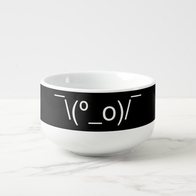 I Dunno LOL ¯\(º_o)/¯ Emoticon Japanese Kaomoji Soup Mug (Front)