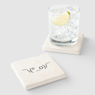 I Dunno LOL ¯\(º_o)/¯ Emoticon Japanese Kaomoji Stone Coaster