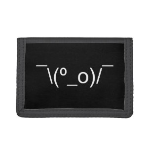 I Dunno LOL ¯\(º_o)/¯ Emoticon Japanese Kaomoji Tri-fold Wallet