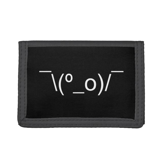 I Dunno LOL ¯\(º_o)/¯ Emoticon Japanese Kaomoji Tri-fold Wallet (Front)