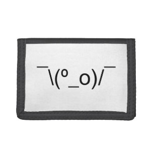 I Dunno LOL ¯\(º_o)/¯ Emoticon Japanese Kaomoji Tri-fold Wallet