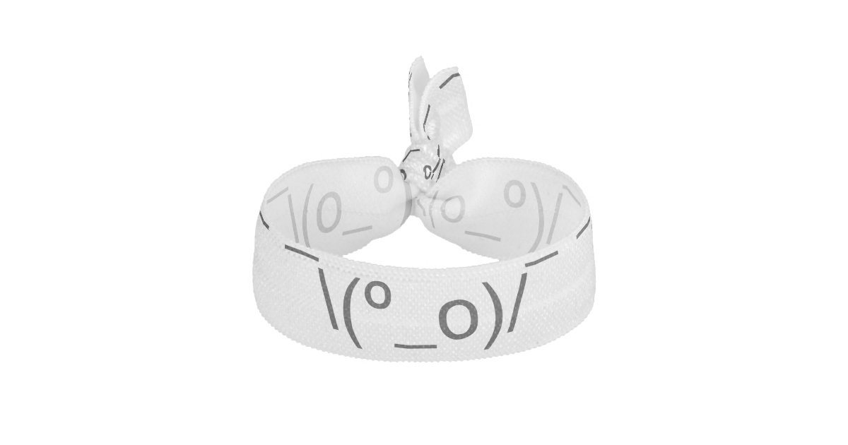 I Dunno LOL ¯\(º_o)/¯ Emoticon Japanese Kaomoji Ribbon Hair Tie Zazzle
