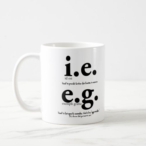 ie vs eg Grammar Mug English Teacher Gifts