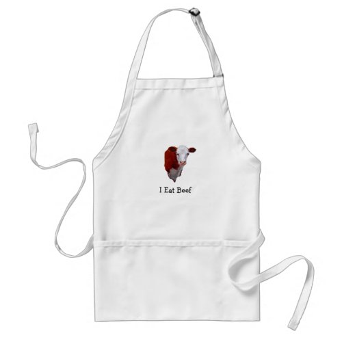 I Eat Beef Hereford Cow Painting Original Art Adult Apron