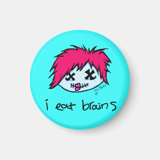 "i eat brains" Trendy Zombie Magnet
