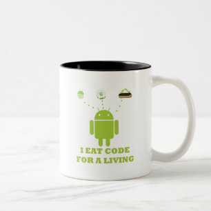 I Eat Code For A Living (Developer) Two-Tone Coffee Mug