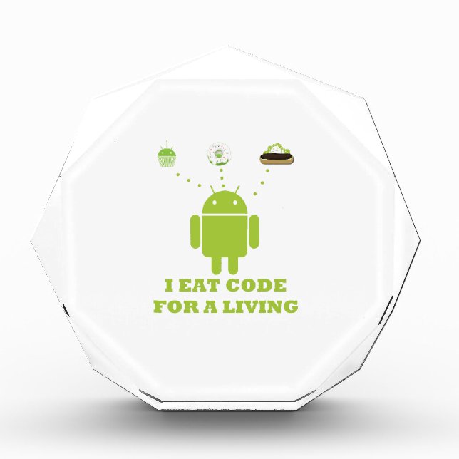I Eat Code For A Living Software Developer Acrylic Award (Front)