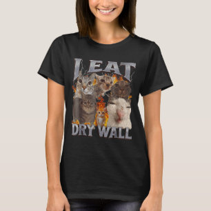 I Eat Drywall Funny Cat Meme Bootleg Graphic T-Shirt