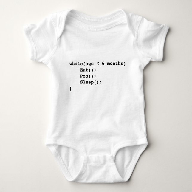 I eat I poo I sleep programing baby Baby Bodysuit (Front)