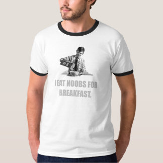 I Eat Noobs for Breakfast Boy with Cereal Bowl T-Shirt
