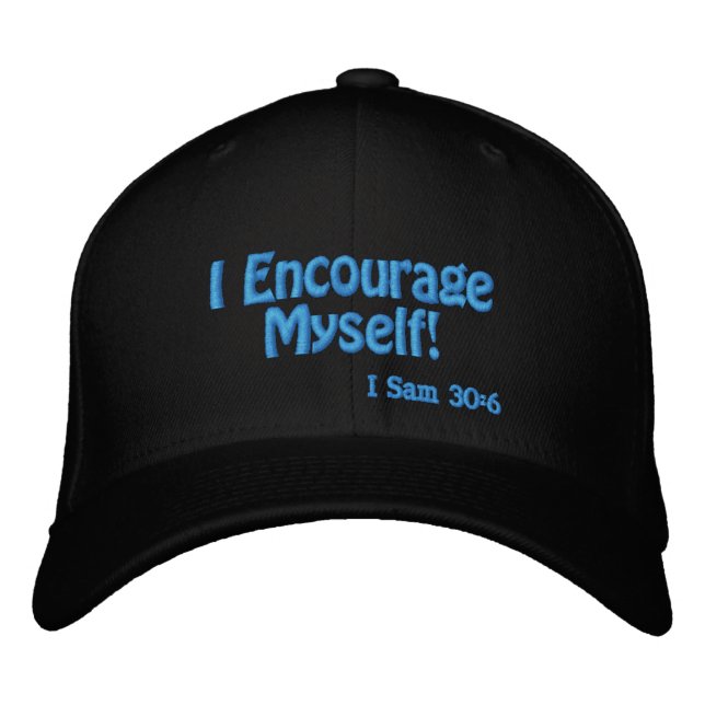 I encourage myself Bible Quote Customizable Embroidered Baseball Cap (Front)