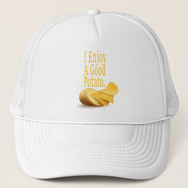 I Enjoy A Good Potato Funny Food Design Trucker Hat (Front)