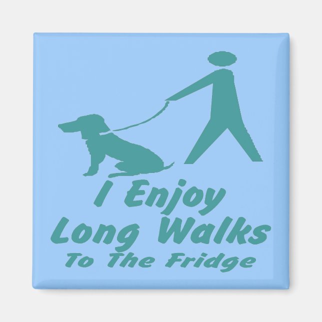 I enjoy long walks, dog walker humor. magnet (Front)