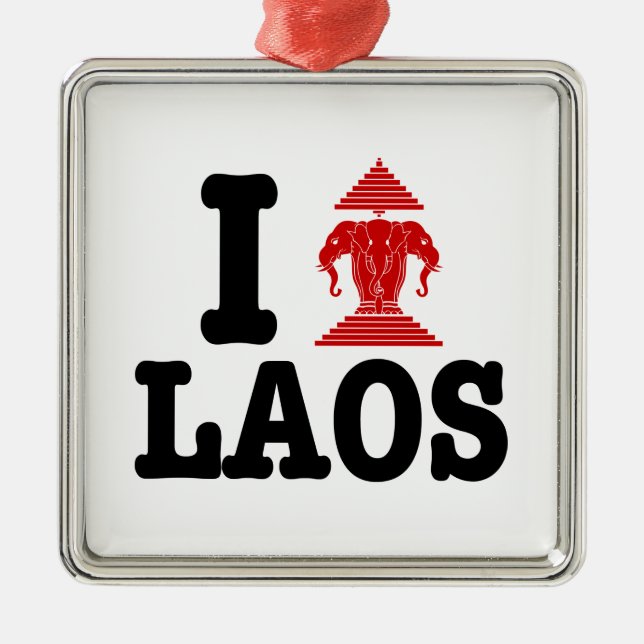 I Erawan (Love) Laos Metal Ornament (Front)
