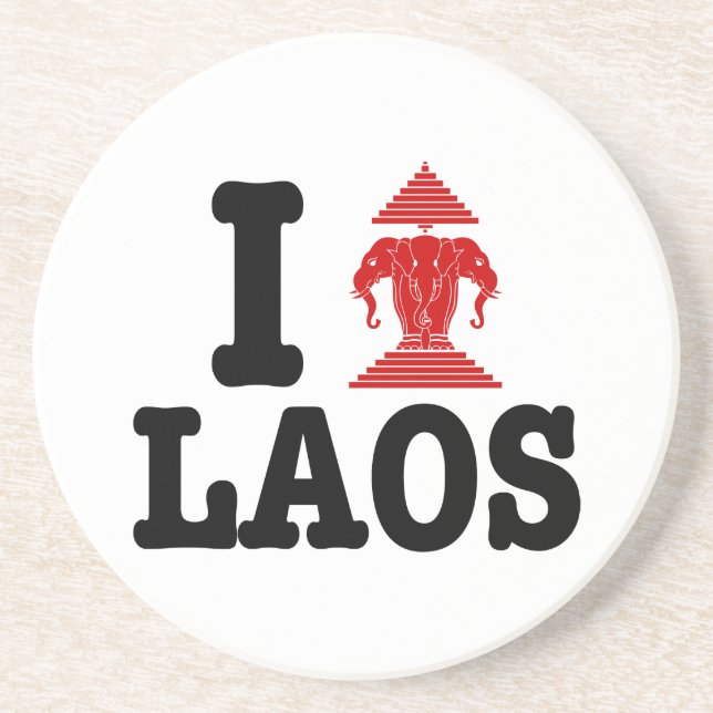 I Erawan (Love) Laos Sandstone Coaster (Front)