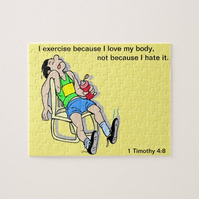 I exercise because I love my body customizable Jigsaw Puzzle (Horizontal)
