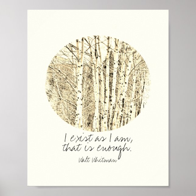 I exist Walt Whitman quote nature poster (Front)