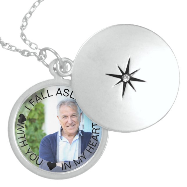 I Fall Asleep with You in my Heart Photo Locket Necklace (Front)