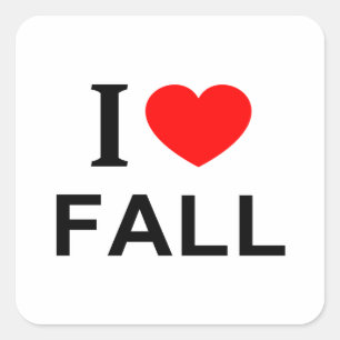 I ❤️ FALL I LOVE FALL I HEART FALL SQUARE STICKER