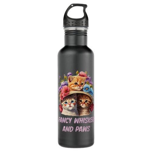 I Fancy Whiskers and Paws Cat Lover Collection Kit Stainless Steel Water Bottle