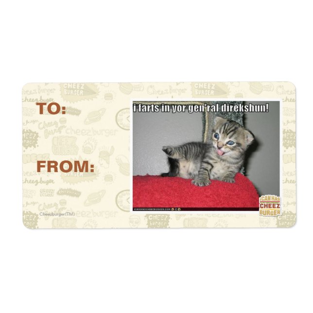 I farts in yor gen'ral direkshun label (Front)