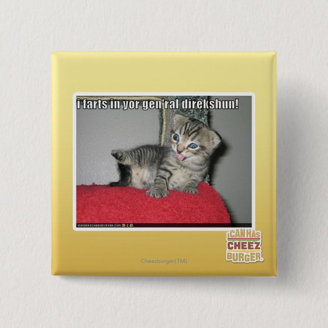 I farts in yor gen'ral direkshun pinback button (Front)