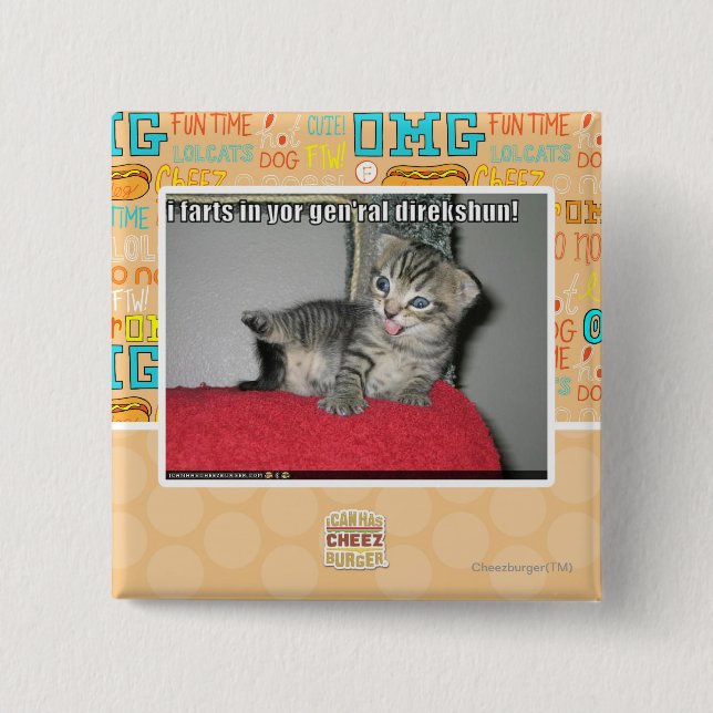 I farts in yor gen'ral direkshun pinback button (Front)