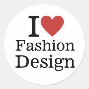 I ❤️ Fashion Design for Students/Faculty CUSTOM Classic Round Sticker