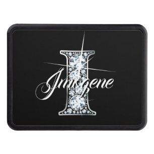 I Faux Diamond Bling Monogram Hitch Cover