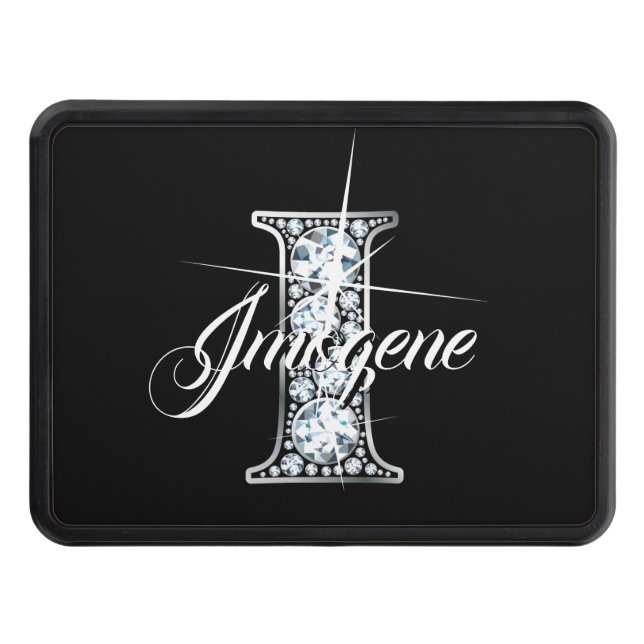 I Faux Diamond Bling Monogram Hitch Cover (Front)