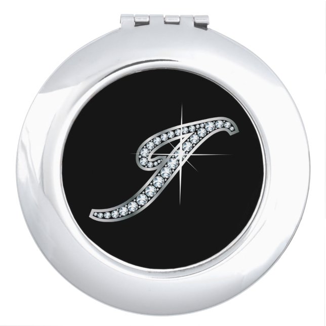 I Faux-"Diamond Bling" Pill Case Makeup Mirror (Front)