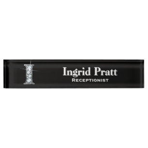 I Faux Diamond Desk Nameplate