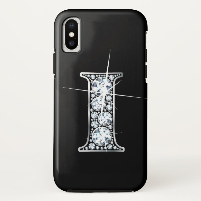 i Faux Diamond Monogram Case-Mate iPhone Case (Back)