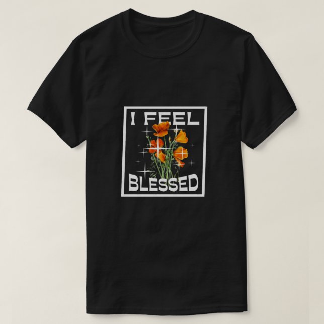 I Feel Blessed Basic Dark T-Shirt  (Design Front)