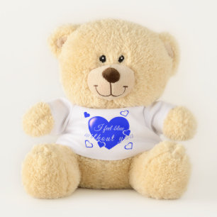 'I feel blue without you' Custom Name Template Teddy Bear