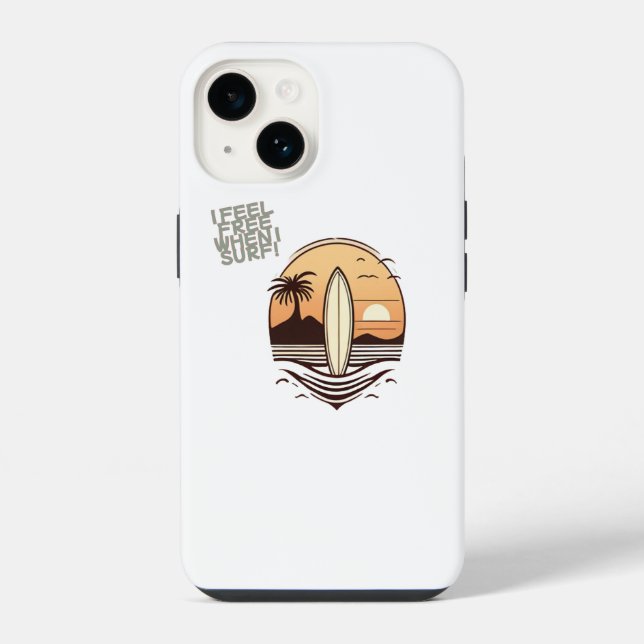i feel free when i surf  iphone case (Back)