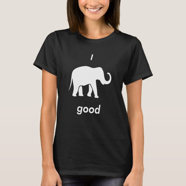I Feel Good,  Elephant Arabic Letters Arab T-Shirt (Front)