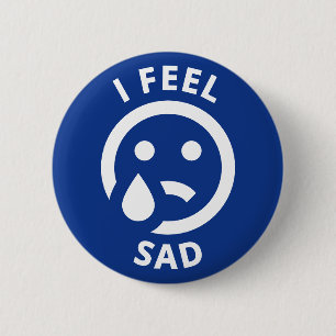 I Feel Sad Blue Crying Emoji Face Emotion Button