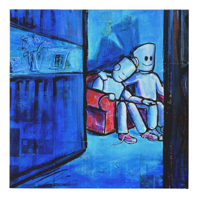 I fell asleep with my head on your shoulder faux canvas print (Front)