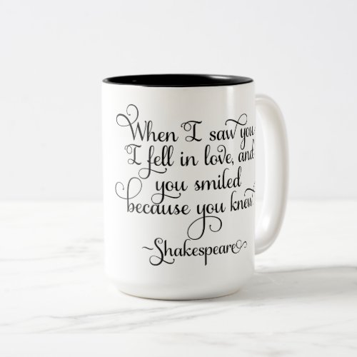 I fell in love and you smiled _ Shakespeare Two_Tone Coffee Mug