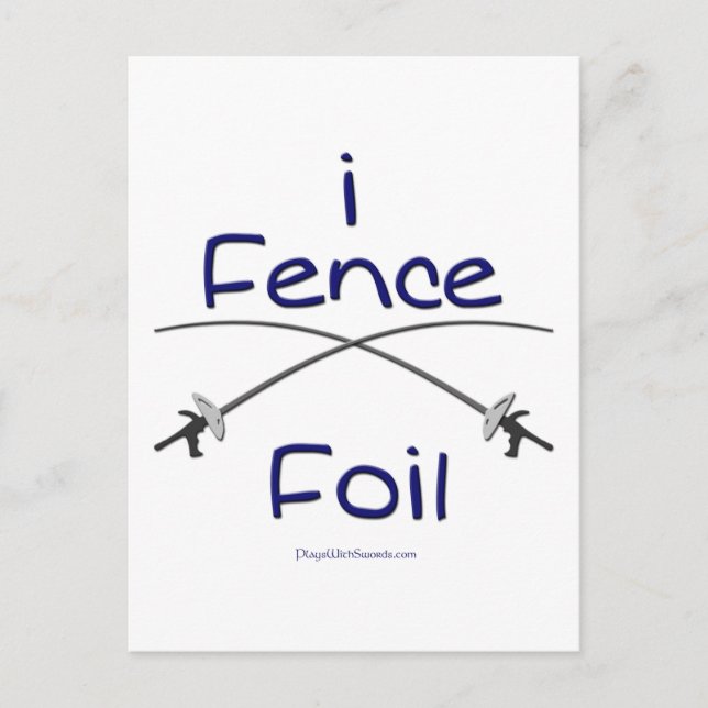 i Fence Foil (pistol grip) BLUE Postcard (Front)
