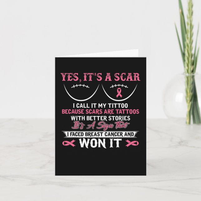 I Fight Breast Cancer N Won Breast Cancer Awarenes Card (Front)