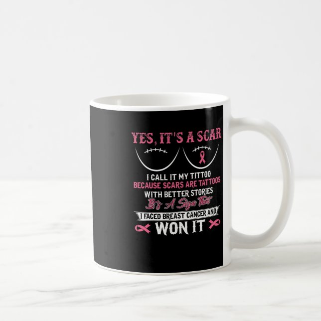 I Fight Breast Cancer N Won Breast Cancer Awarenes Coffee Mug (Right)