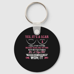 I Fight Breast Cancer N Won Breast Cancer Awarenes Keychain
